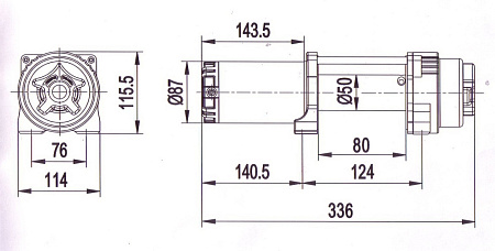 Лебедка электрическая ATV СТОКРАТ QX 6.0 B (только тело)  12V 2.1 л.с