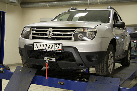 Комплект для скрытой установки лебедки STOKRAT STO QX 4.5 SL на автомобиль Рено Дастер (Renault DUSTER)