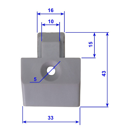 Пластиковое окончание для универсального крепежного профиля САМОХВАТ-МР - прямоугольное