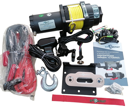 Лебедка электрическая СТОКРАТ QX 6.0 S 12V с синтетическим тросом