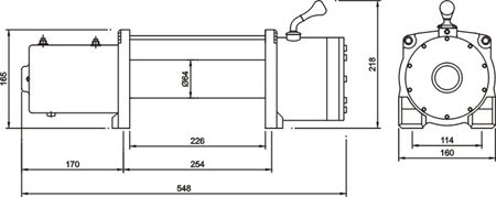 Лебедка электрическая автомобильная СТОКРАТ LD 12.0 SW, 12000 lbs, 12V, 5.5 л.с.