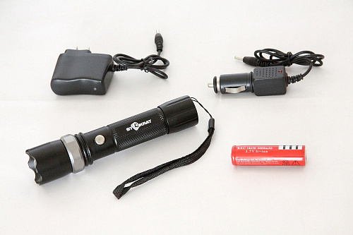 Алюминиевый светодиодный фонарь с аккумулятором и зарядным устройством