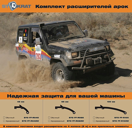 Расширители колёсных арок универсальные 6.5 см.