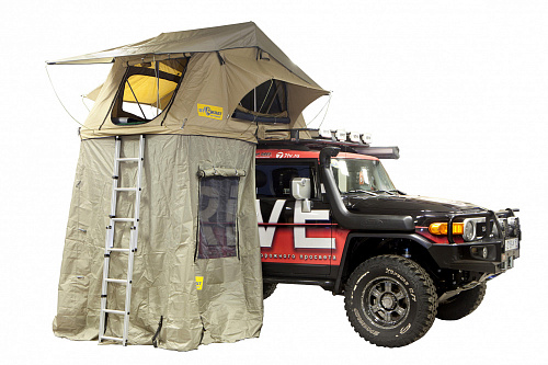 Палатка туристическая быстрораскладывающаяся СТОКРАТ для установки на крышу автомобиля (улучшеная ткань).