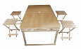 Алюминиевый складной туристический столик (1.2m x 0.7m x 07m) в комплекте с четырьмя табуретами (отдельными)