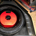 Канистра круглая GKA «НЗ» в запасное колесо 4 литра красная