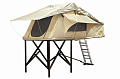 Палатка туристическая быстрораскладывающаяся СТОКРАТ для установки на крышу автомобиля с козырьком над входом (улучшеная ткань).